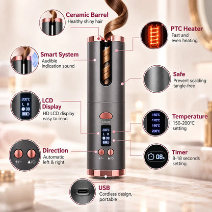 ESSETIKA Wavelle Cordless Automatic Hair Curler