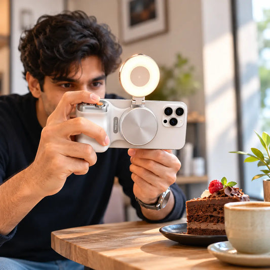 SnapFrame™ Magnetic Camera Grip with Fill Light